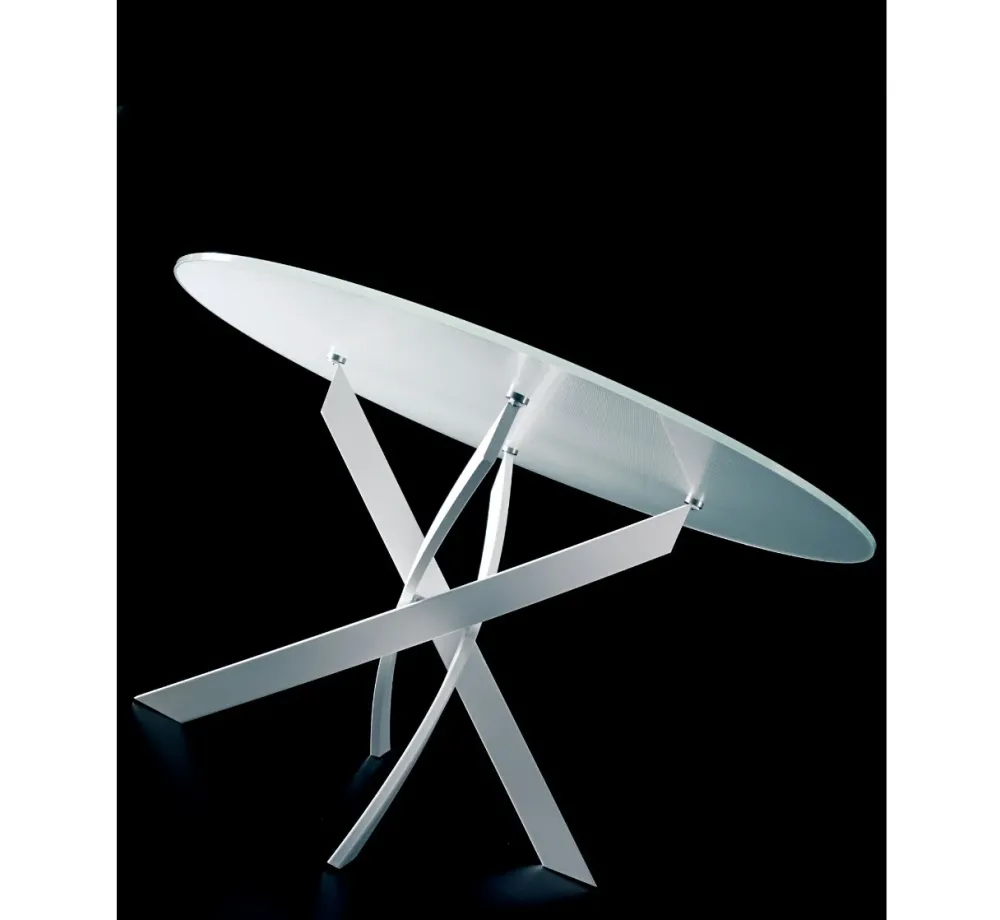 Discount Progettista interni: Tavolo Barone in vetro ellittico, offerta outlet. Tavoli