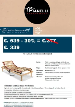 Artigianale Rete letto Lipari di in OFFERTA OUTLET- Reti Letto