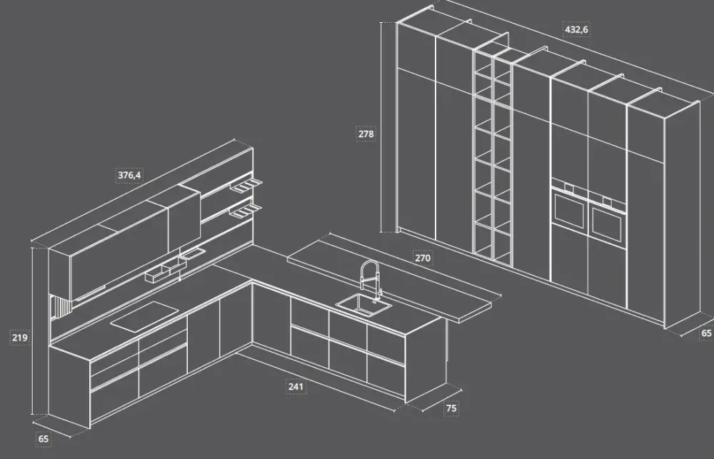 Colombini Casa Richiedi il prezzo: cucina altri colori moderna Pratica compo.01 di in Offerta Outlet- Cucine Ad Angolo|Cucine Moderne