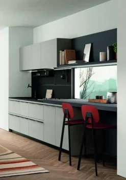 Richiedi il prezzo: cucina grigia moderna Lungomare plus combo.05 di in offerta Cucine Lineari|Cucine Moderne