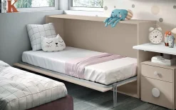 Risparmia il 48% su Letto a scomparsa orizzontale in tortora!^Artigianale Online