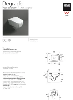 Simas Sanitari bagno modello Degrade a marchio in Ceramica a prezzo scontato- Sanitari