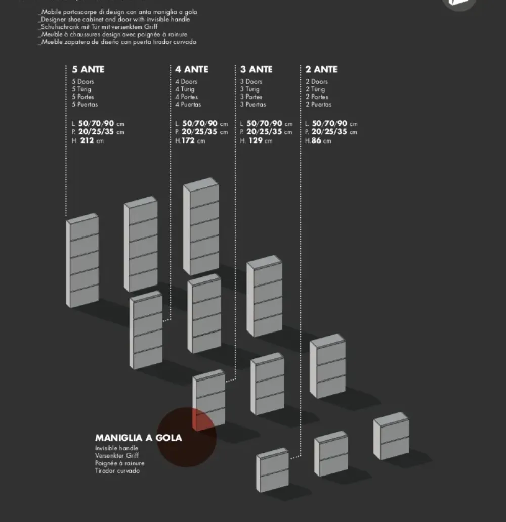 Scarpiere Minima in stile Moderno a prezzo scontato^Birex Discount