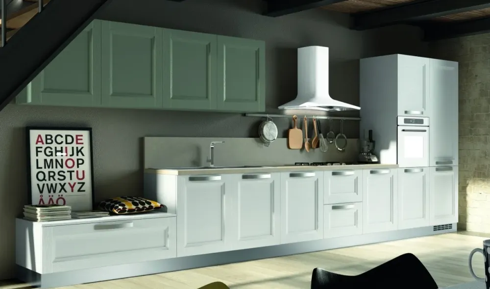 Essebi Scontata: Macchina Bianca , lineare e classica. Acquistala ora!- Cucine Lineari