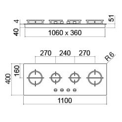 Scopri il Piano cottura Mood 1pmd104 di : design moderno, prezzo Outlet!^Barazza