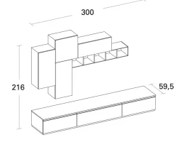 Arrex Scopri la Composizione living 300-02 di con ribasso esclusivo!- Pareti Attrezzate