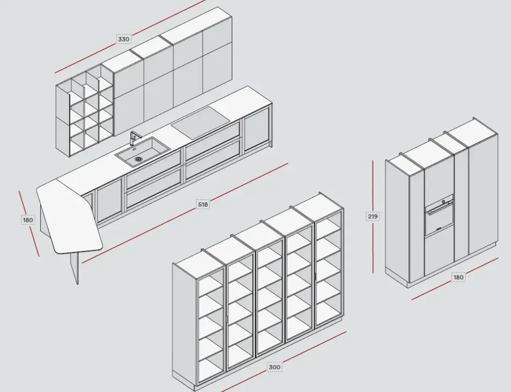 Hot Scopri la cucina Penta / lungomare compo 12 di in OFFERTA OUTLET Cucine Lineari|Cucine Moderne