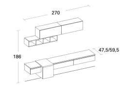 Arrex Scopri la Parete attrezzata Composizione living 270-3 di scontata del 20%!- Pareti Attrezzate