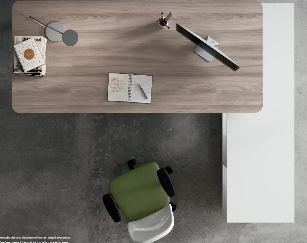 Scrivania direzionale in legno Scrivania rhea direzionale con sedia a marchio a prezzi convenienti^Flycom