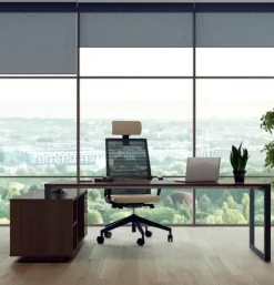 Scrivania direzionale in legno Ufficio completo stratos plus 2 a marchio con forte sconto^Flycom