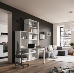 Scrivania direzionale in legno Luca - postazione home office con sedia a prezzi convenienti^Las Mobili