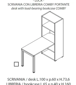 Scrivania direzionale in legno Luca - postazione home office con sedia a prezzi convenienti^Las Mobili