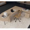 Outlet Scrivania direzionale in legno Con allungo plano e sedia con forte sconto Arredo Ufficio