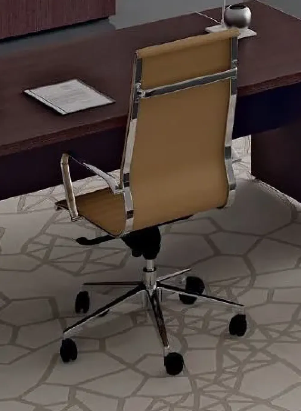 Outlet Scrivania direzionale in legno Con allungo plano e sedia con forte sconto Arredo Ufficio