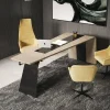 Sale Scrivania direzionale in pelle Scrivania acciaio e pelle luxury italia a marchio con forte sconto Arredo Ufficio