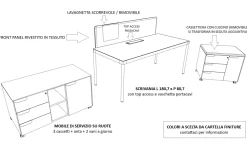 Scrivania direzionale in legno Scrivania ufficio direzionale fil rouge a marchio in offerta^Las Mobili Clearance