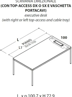 Las Mobili Scrivania direzionale modello Fil rouge - ufficio completo in legno ad un prezzo vantaggioso- Arredo Ufficio