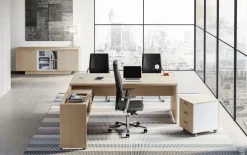 Las Mobili Scrivania direzionale modello Delta - composizione ufficio completo in legno ad un prezzo speciale- Arredo Ufficio