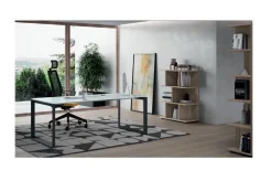 Scrivania direzionale modello E ufficio completo stratos plus in vetro ad un prezzo speciale^Flycom Best