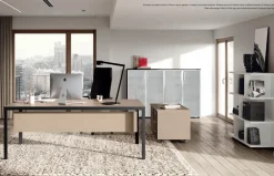 Sale Scrivania direzionale Scrivania direzionale eos con armadi in legno a prezzo Outlet Arredo Ufficio