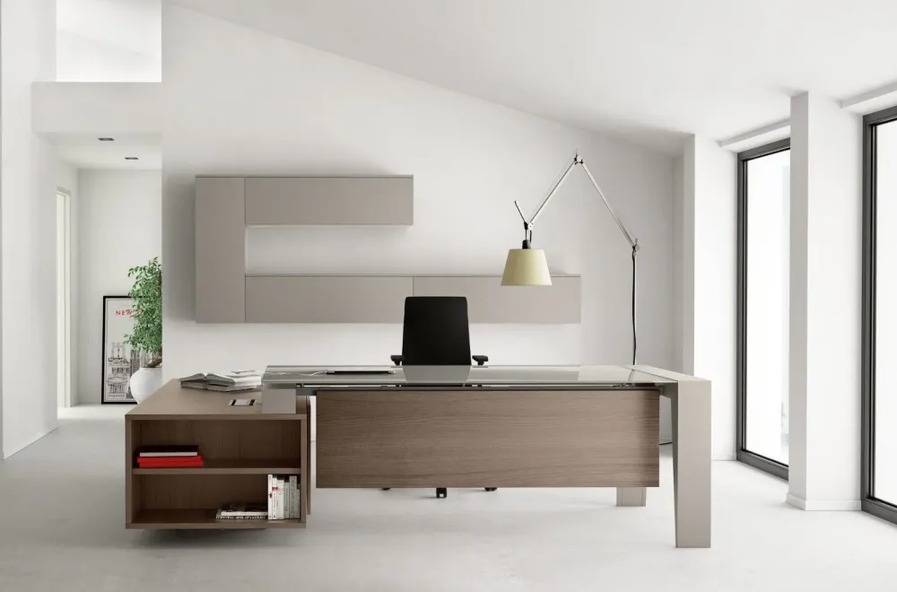Colombini Office Scrivania Go steel in vetro a prezzo Outlet- Arredo Ufficio