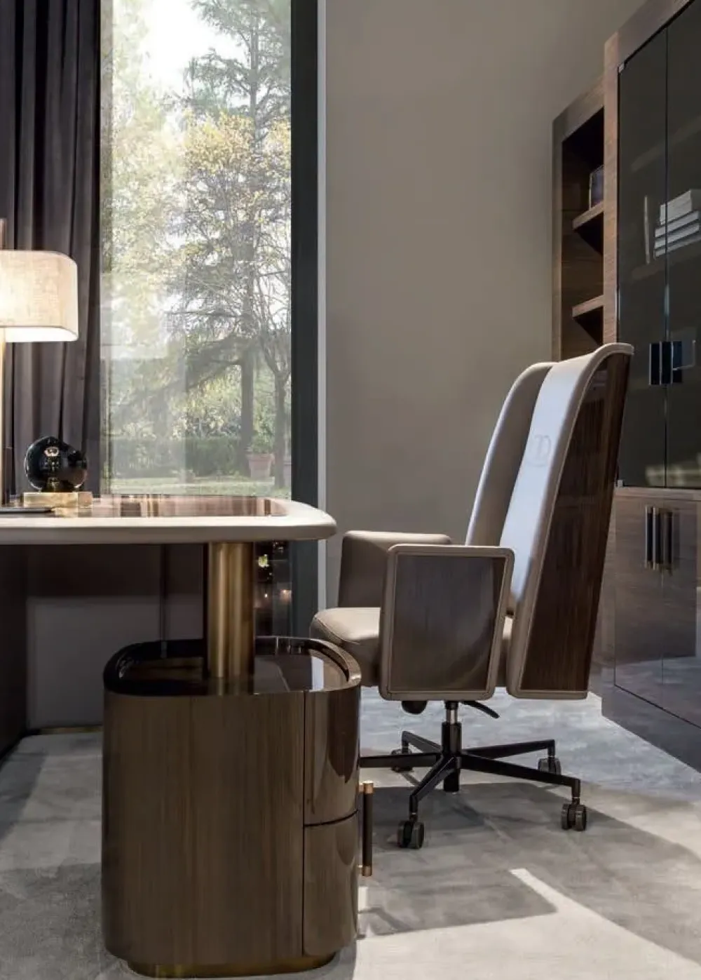 Scrivania Scrivania luxury pelle e ottone in legno a prezzo Outlet^Md work