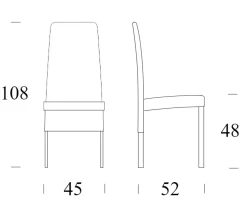 Sedia Charonne da soggiorno realizzata in pelle scontata del 30%^Tonin Casa Outlet