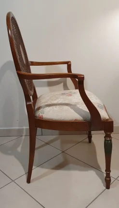 Collezione esclusiva SEDIA Poltroncina noce imbottita schienale paglia di vienna a PREZZO OUTLET- Sedie