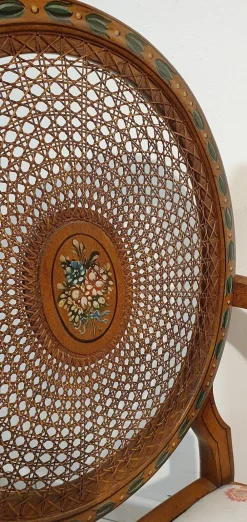 Collezione esclusiva SEDIA Poltroncina noce imbottita schienale paglia di vienna a PREZZO OUTLET- Sedie