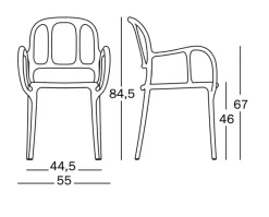 Hot Sedia con braccioli Milà in Offerta Outlet Sedie