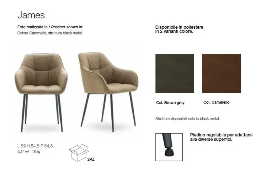 Sedia con braccioli modello Jemes a prezzo riservato^Devina Nais Best