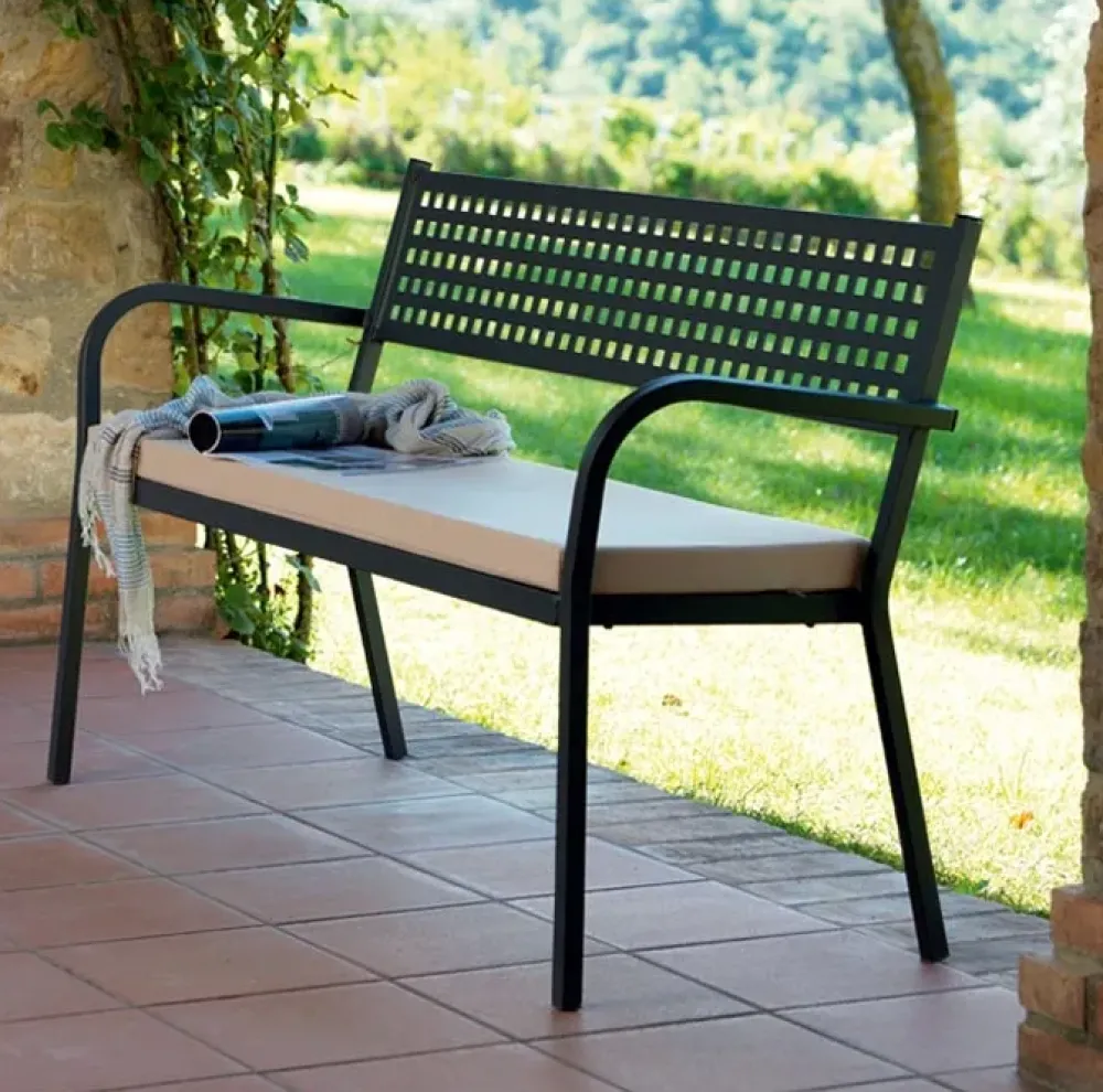 Sedia da giardino modello Panca alice con braccioli colore ferro antico in Offerta Outlet^Vermobil Best