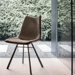 Outlet Sedia da soggiorno realizzata in ecopelle Maiorca * di Sedie