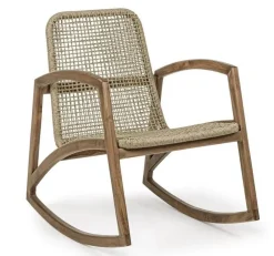 Sedia in legno a dondolo Poltrona dondolo adelita in fibra sintetica - scontata^Bizzotto Outlet