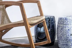 Sedia in legno a dondolo Poltrona dondolo adelita in fibra sintetica - scontata^Bizzotto Outlet