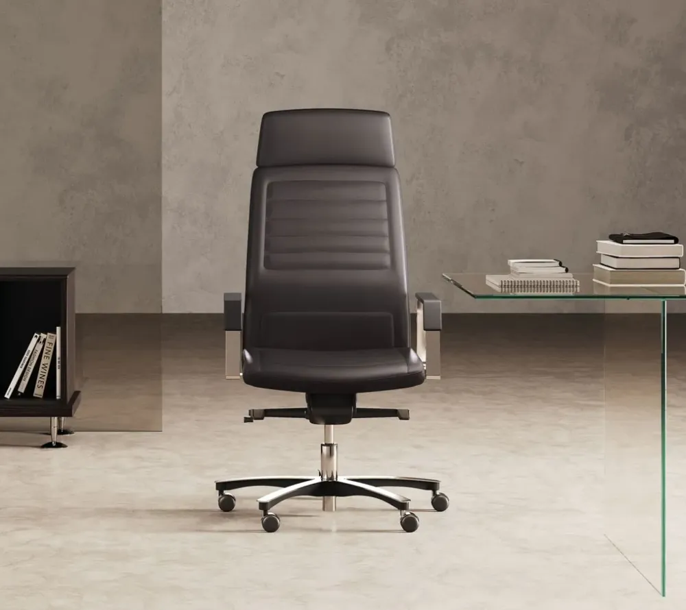 Sedia in pelle con schienale alto Neo chair in offerta^Las Mobili Best