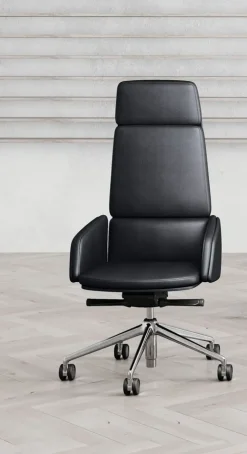 Las Mobili Sedia in pelle con schienale alto Lead in Offerta Outlet- Sedie