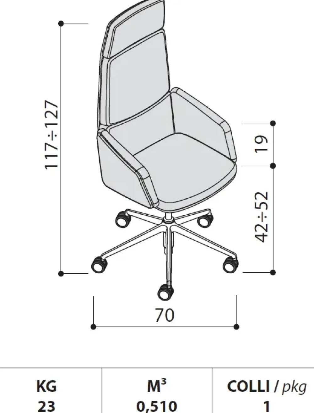 Las Mobili Sedia in pelle con schienale alto Lead in Offerta Outlet- Sedie