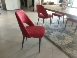 Sedia in tessuto con schienale medio Lilla scontata^Di Lazzaro Clearance