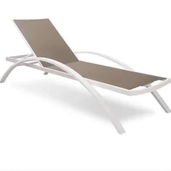 Md work Sedia Lettino prendisole olivia bianco per l'esterno a marchio a prezzi convenienti- Sedie Da Giardino