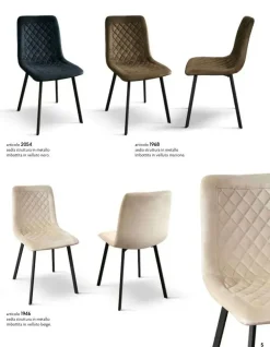 Collezione esclusiva Sedia Lisa da cucina realizzata in tessuto scontata del 50%- Sedie