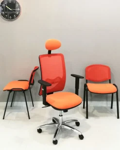 Collezione esclusiva Sedia operativa in altro Operativa ergonomica qtre + 2 sedie attesa  a marchio in offerta- Arredo Ufficio