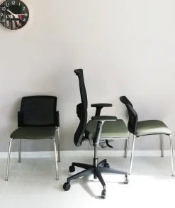 New Sedia operativa in ecopelle Hello rete + 2 sedie visitatore con forte sconto Arredo Ufficio