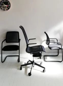 Las Mobili Sedia operativa modello Direzionale trama + 2 sedie slitta in OFFERTA OUTLET- Arredo Ufficio