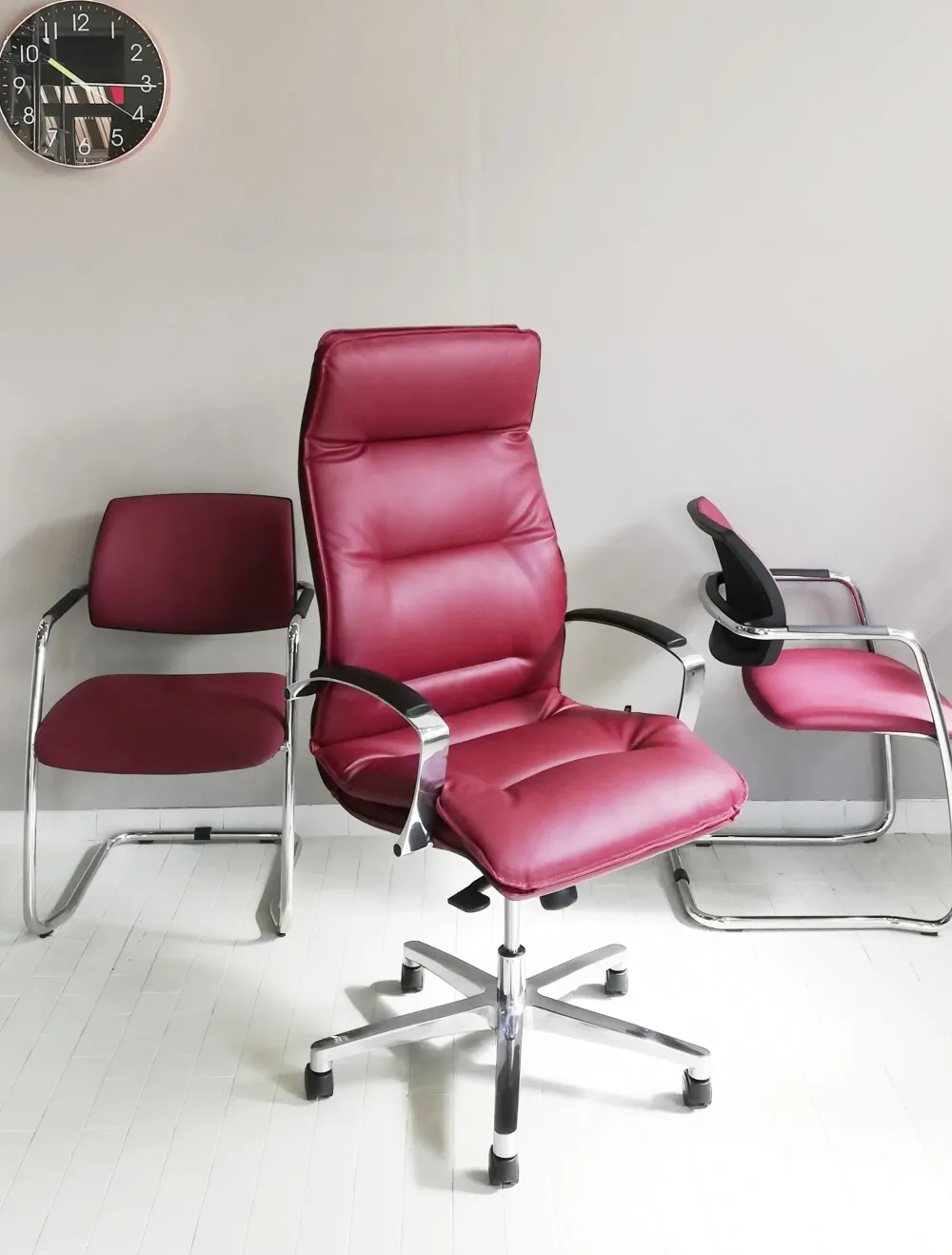 Sedia operativa modello Tris sedie: formen direzionale + 2 sedie visitatore sistema slitta in OFFERTA OUTLET Arredo Ufficio