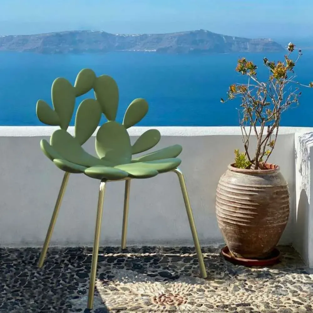 Qeeboo Sedia per l'esterno sedia filicudi ottone e giallo – set 2 pezzi a marchio in offerta- Sedie Da Giardino