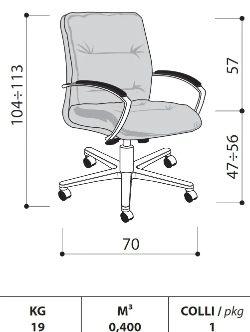Sedia per ufficio Formen di SCONTATA 30%^Las Mobili Clearance