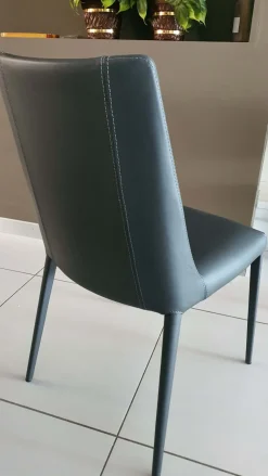 Ozzio Sedia Sofia grafite da soggiorno realizzata in pelle scontata del 84%- Sedie