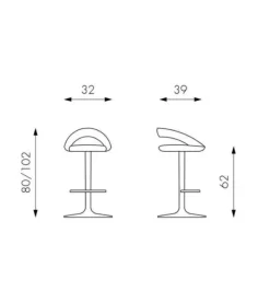 Sgabello con base centrale Kolbi in offerta Sgabelli