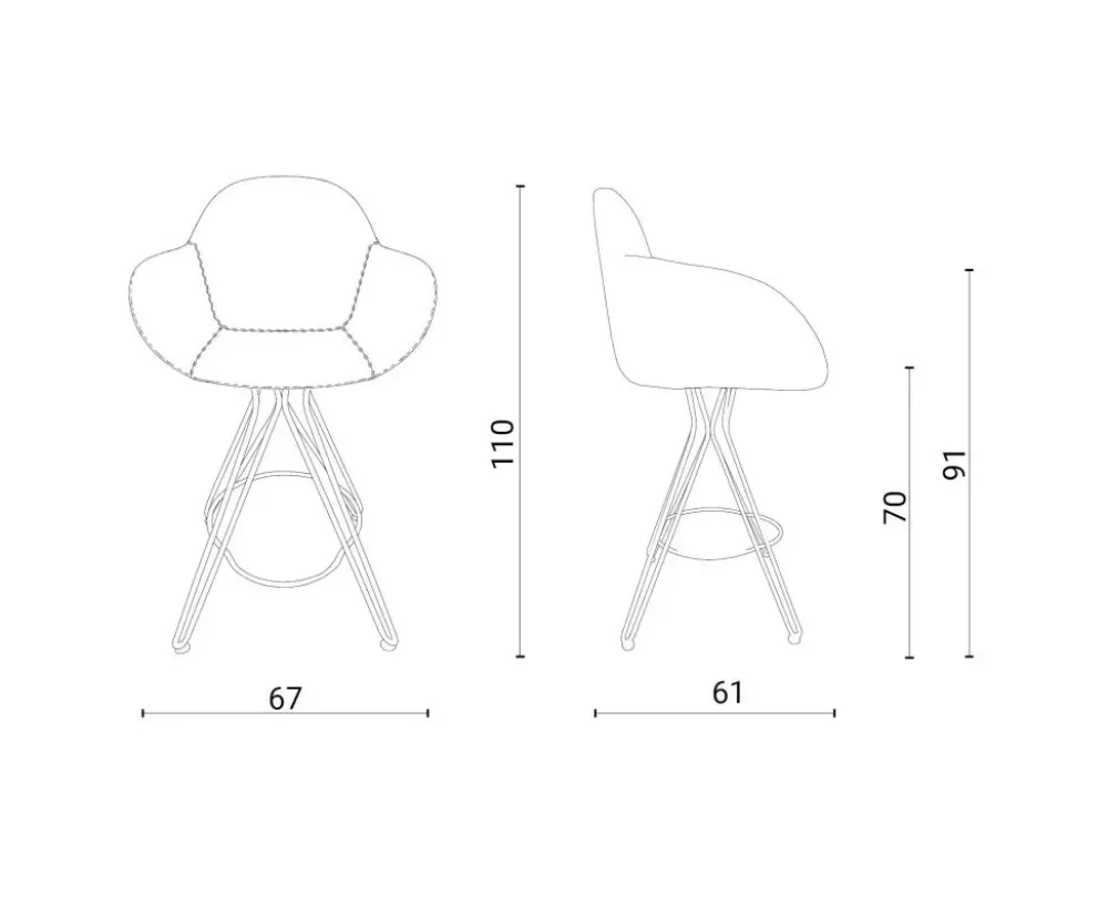Sgabello poltroncina Hugo a prezzo scontato^Ozzio Outlet